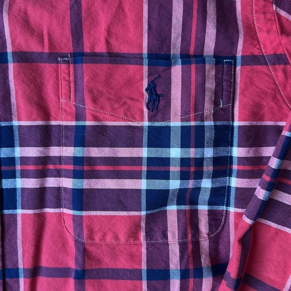 Ralph Lauren Slim Fit Men's Red Plaid Shirt, Size Large - Picture 3 of 10